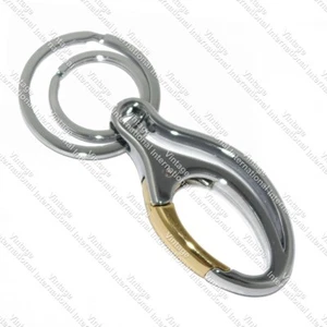 Motorcycle Car Scooter Metal Keyring Keychain With Locking New - Foto 1 di 5