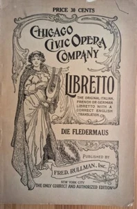 Die Fledermaus 1905 Chicago Civic Light Opera Company Program Vintage Strauss - Bild 1 von 4