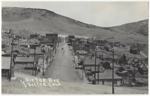1920er Victor, Colorado - Main Street ECHTFOTO - Vintage Postkarte - Bild 1 von 2