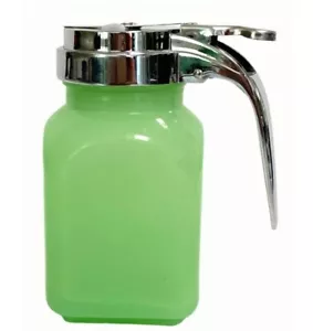 Tablecraft ~ Jadeite ~ Glass Syrup Dispenser ~ 6 Oz. ~ 2.25 x 4.75 - Picture 1 of 9