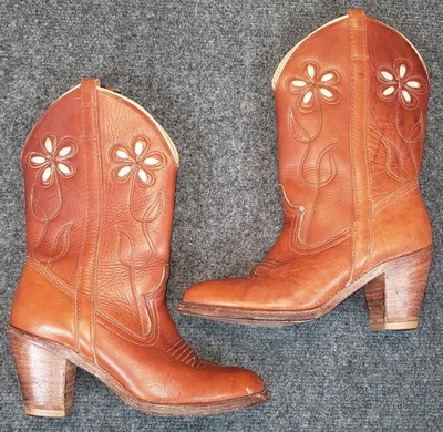 Botas Dingo De Colección Para Mujer 6.5 Cuero Marrón Hechas en EE. UU. Vaquera Rodeo Foto 1 de 4