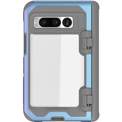 ATOMIC slim Pixel Fold Phone Case with Clear Back and Iridescent Aluminum Bum... - Image 1 of 4