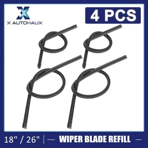 4pcs 450mm 650mm 17.5" 25.5" 8x10mm 3 Section Car Windshield Wiper Blade Refill - Picture 1 of 8