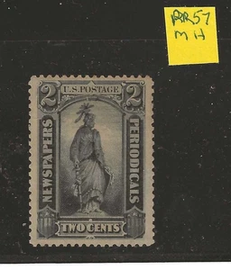 US Scott PR57 2c Black Newspaper Stamp, MH VF sound and sharp! - Picture 1 of 2