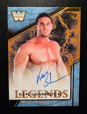 2017 Topps WWE Legends Ken Shamrock Auto Gold /99 #LA-KS - Image 1 of 3