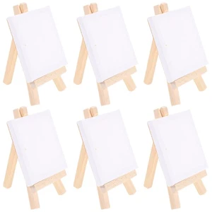 6 Sets of Mini Stretched Artist Canvas White Blank (White) - Picture 1 of 11