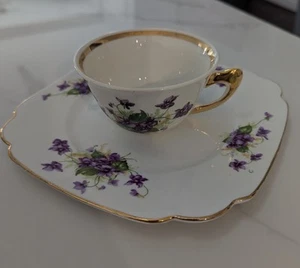 Vintage Clarence China tea cup and a floral side plate. Bone China - Picture 1 of 4