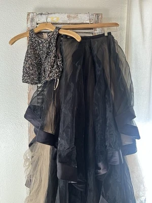 Conjunto de 2 vestidos de alta costura Terani talla 0 formales lentejuelas tul Foto 1 de 4