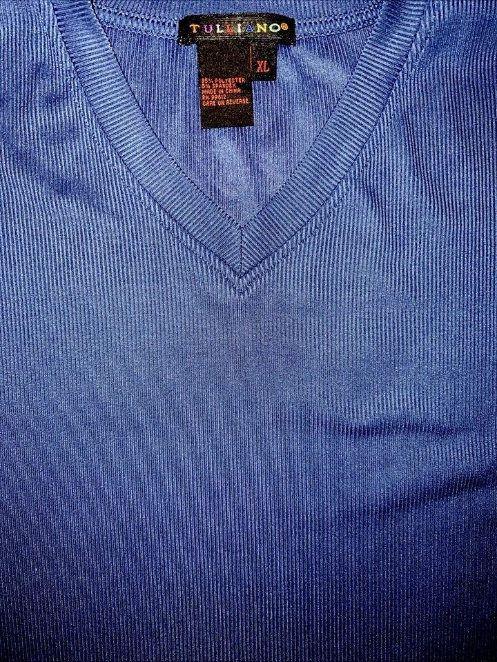 Tulliano Shirt Spandex Blend V Neck Peppy  Pullover Mens XL  Body Forming Shirt - Image 1 of 4