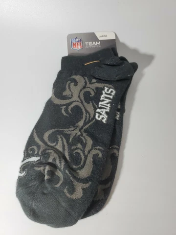 1 PAIR New Orleans Saints NFL No Show Socks Large 10-13 Men New Cover