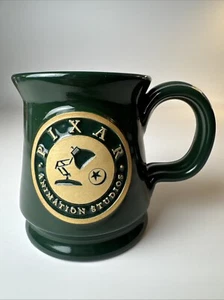 2015 Deneen Pottery Pixar Animation Studios Forest Green Coffee Mug Hand Thrown - Picture 1 of 9