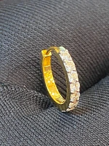 Impresionante anillo nariz de diamantes redondo de corte brillante de 0,20 quilates en oro 585 estampado 14 K - Imagen 1 de 8