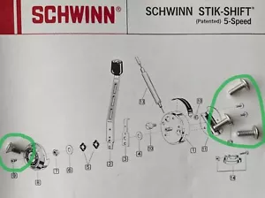 Ricambi cambio Schwinn 1966-73 Stik Krate Stingray Fastback Manta Ray/3 e 5 velocità - Foto 1 di 4
