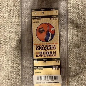 RARE CUBA VS.ORIOLES 5/3/99 EXHIBITION GAME AT CAMDEN YARDS FULL TICKET& PROGRAM - Picture 1 of 1