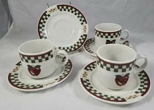 Betty Crocker Apple Country Inn Collection by Citation 3 Cups 4 Saucers  - Picture 1 of 6