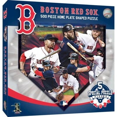 MasterPieces Boston Red Sox 500 Piece Home Plate Shaped Jigsaw Puzzle - Image 1 of 2