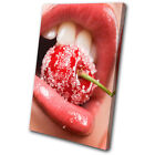 Food Kitchen Cherry Lips Sexy SINGLE DOEK WALL ART foto afdrukken