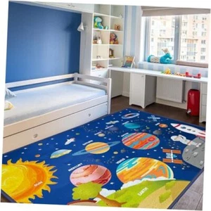 Kids Rug Space Playroom Carpet 79''x59'' Play Mat 4.9 x 6.5 ft Space Travel - Picture 1 of 8
