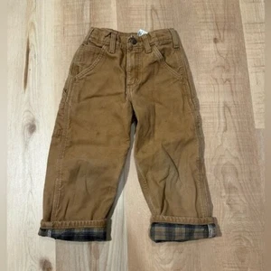 Lined Carhartt plaid lined pants size 4 little kids - Picture 1 of 8