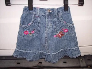 Vintage Circo flowers denim jean skirt with pockets - Picture 1 of 4