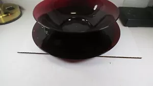Vintage Anchor Hocking Royal Ruby Red Large Glass Bowl Serving With Underplate - Picture 1 of 8