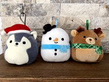Kellytoy Holiday Squishmallows Ornaments: Mouse, Snowman, Reindeer (Lot) 3