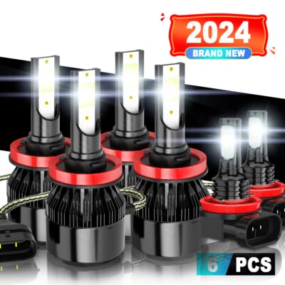 For Toyota Tacoma 2016-2022 2023 LED Headlight High Low Beam Fog Light Bulbs Kit - Image 1 of 4