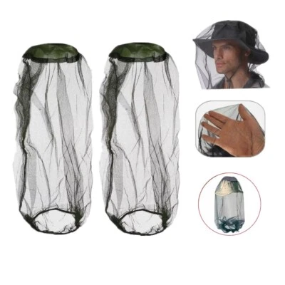 2Pcs Anti-Mosquito Bug Bee Insect Head Net Hat Cap Sun Protection Fishing Hiking - Image 1 of 4