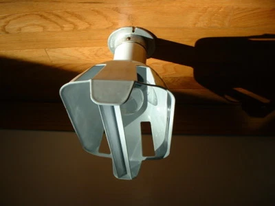 (1) 1939 VTG BENJAMIN Porcelain Enamel AISLE Light Flush Mount Industrial White - Image 1 of 4