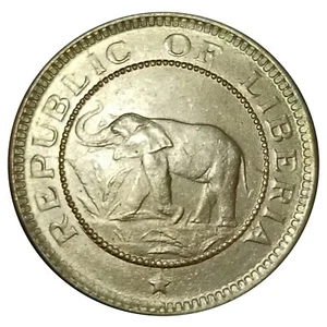 Uncirculated - 1937 Republic of Liberia ½ Half Cent Elephant Coin KM# 10 - Picture 1 of 3