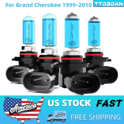 For Jeep Grand Cherokee 1999-17 9005 9006 Halogen Headlight High+Low Beam Bulbs Foto 1 de 4