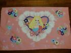 Barbie Pink Standard Pillow Case Mattel 1996 Brand Multi Flowers Vintage EUC