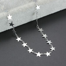 Wholesale Lot 4 pcs Stainless Steel Women Silver Star Chain Necklaces 17 inch