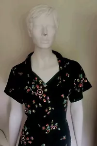 True Vintage 30er 40er Jahre Cameo Neuheit Print Rayon Kleid Volup gute Größe - Bild 1 von 16