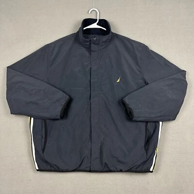 Vintage Nautica NX2000 Jacket Men 2XL Blue Yellow Striped Quilt Lined Thermosoft - Image 1 of 4