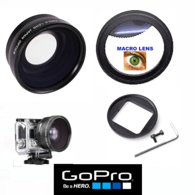 GOPRO HERO5 HERO4 BLACK WIDE ANGLE LENS  +10X HD MACRO LENS ADAPTOR INCLUDED - Photo 1/4