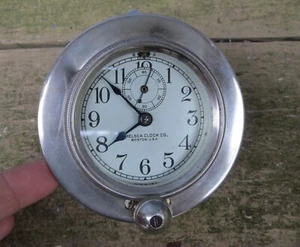 Antiguo reloj de tablero de automóvil Chelsea cromado Art Deco de la década de 1920 - Imagen 1 de 13