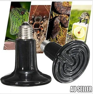 50-200W Black Ceramic Infrared Light Heat Emitter Lamp Reptile Brooder Incubator - Picture 1 of 11