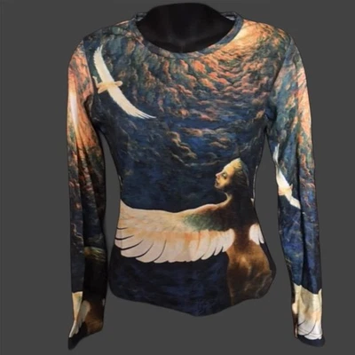 Camiseta Crystal Tara “Wing On” Manga Larga Psicodélica Y2K ARTE De Colección Foto 1 de 2