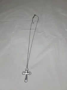 Avon Sarah Coventry silberfarben Gelassenheit Kreuz Anhänger 18" Halskette - Bild 1 von 7