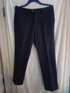 Men's M&S Navy Blue Thick Cotton Blend Zip Pockets Chino Size 36 R - Picture 1 of 6