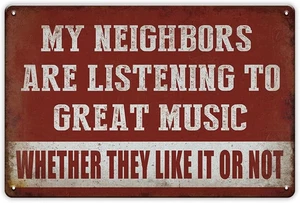 Vintage Blechschilder für Männerhöhle Garage Deko für Männer - Lustiger Sarkasmus Musik Metall - Bild 1 von 6