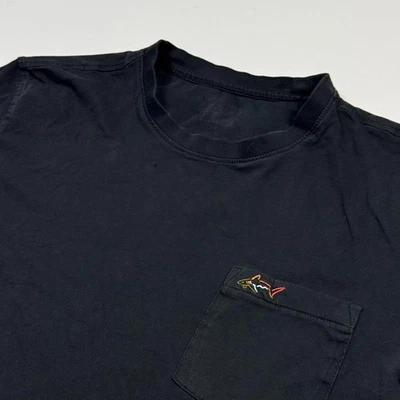 Greg Norman 衬衫男式大号黑色口袋鲨鱼高尔夫棉质休闲 T 恤 — 第 1/4 张图片