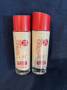 NEW 2PK Rimmel Lasting Finish 25 Hr Full Coverage Foundation, 091 Light Ivory - Picture 1 of 9