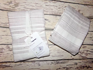 New Pottery Barn Taupe Hawthorne Stripe Standard Pillow Shams Pair - Picture 1 of 3