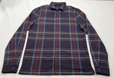 Lululemon Flannel Shirt Mens L Blue Red Plaid Long Sleeve Button Up Masons Peak - Image 1 of 4