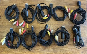 Nintendo 10 sony Playstation AV Cable TV Wire ps1 ps2 job lot bundle - Picture 1 of 1