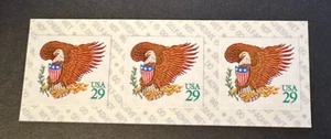 Scott 2596v - Eagle & Shield (green) Coil Strip of 3 - MNH - Picture 1 of 1