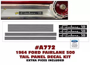 A772 1964 FORD FAIRLANE 500 - TAIL PANEL PINSTRIPE INSERT DECALS - Bild 1 von 1