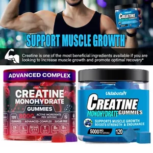 Creatine Monohydrate Gummies Complex 8000mg with L-Carnitine & Taurine 120 Count - Picture 1 of 21